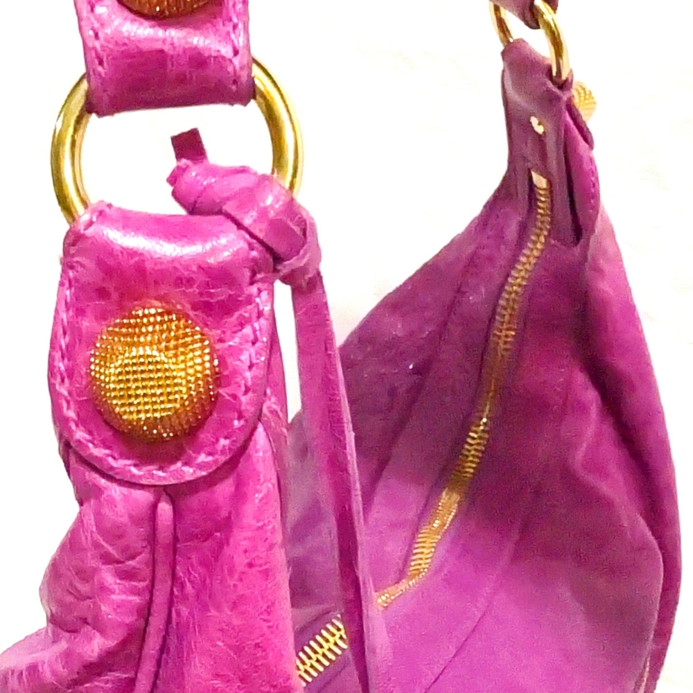 Balenciaga Hot Pink Leather Hobo Bag with Gold Hardware - Picture 8 of 16